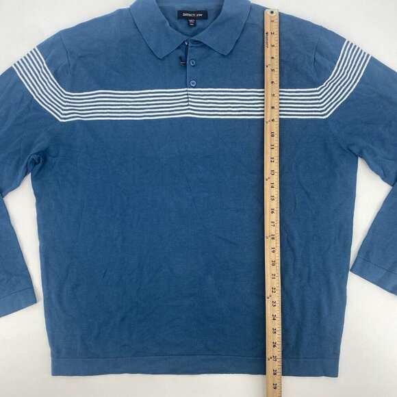 DSTRCT&ROW Sweater Mens Size XXL Collared Blue Stripe Pullover Stitchfix NWT - Picture 6 of 10